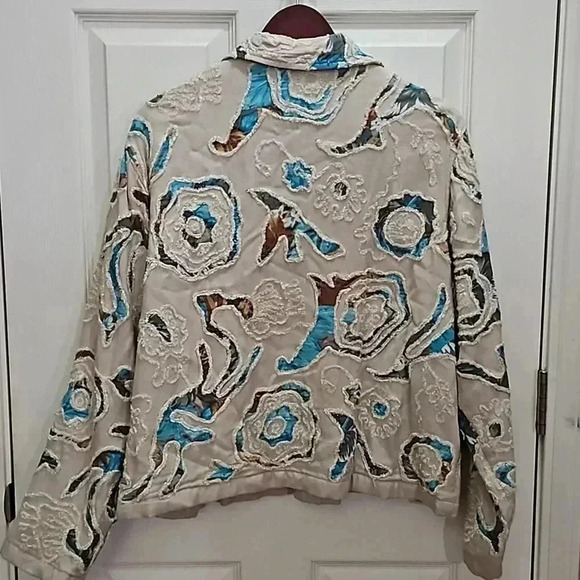 Coldwater Creek Gray Green Embroidered Jacket Sz XL - Picture 6 of 7